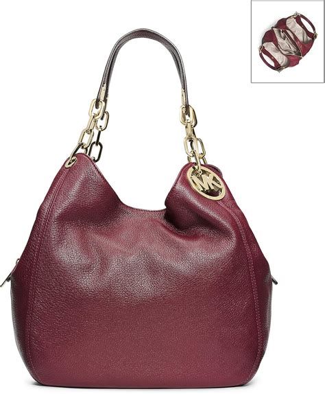 michael kors fulton large shoulder bag claret|Michael Kors shoulder bag.